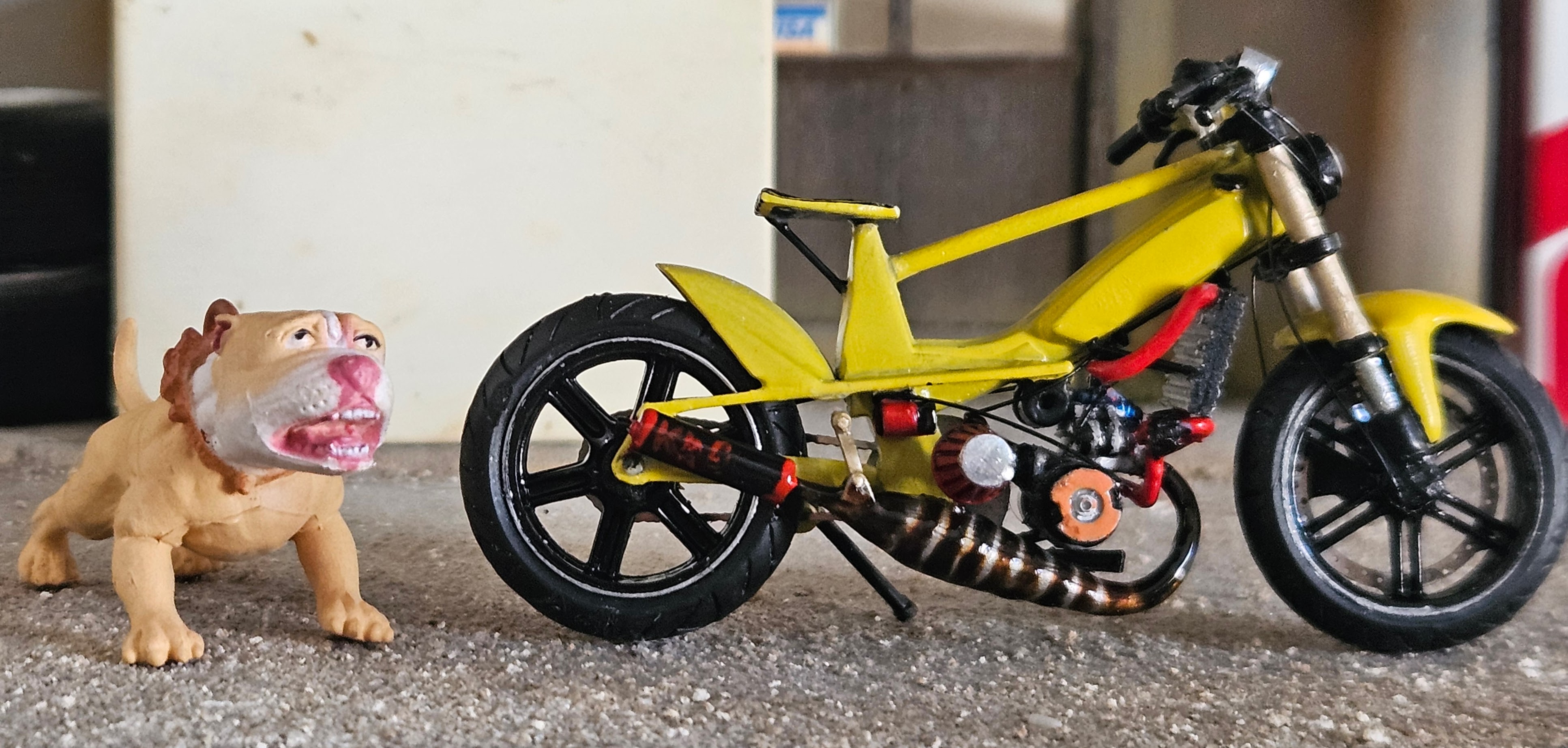 Mbk 41  Jaune Hybride Moteur 2fast Pot Krm 1/18