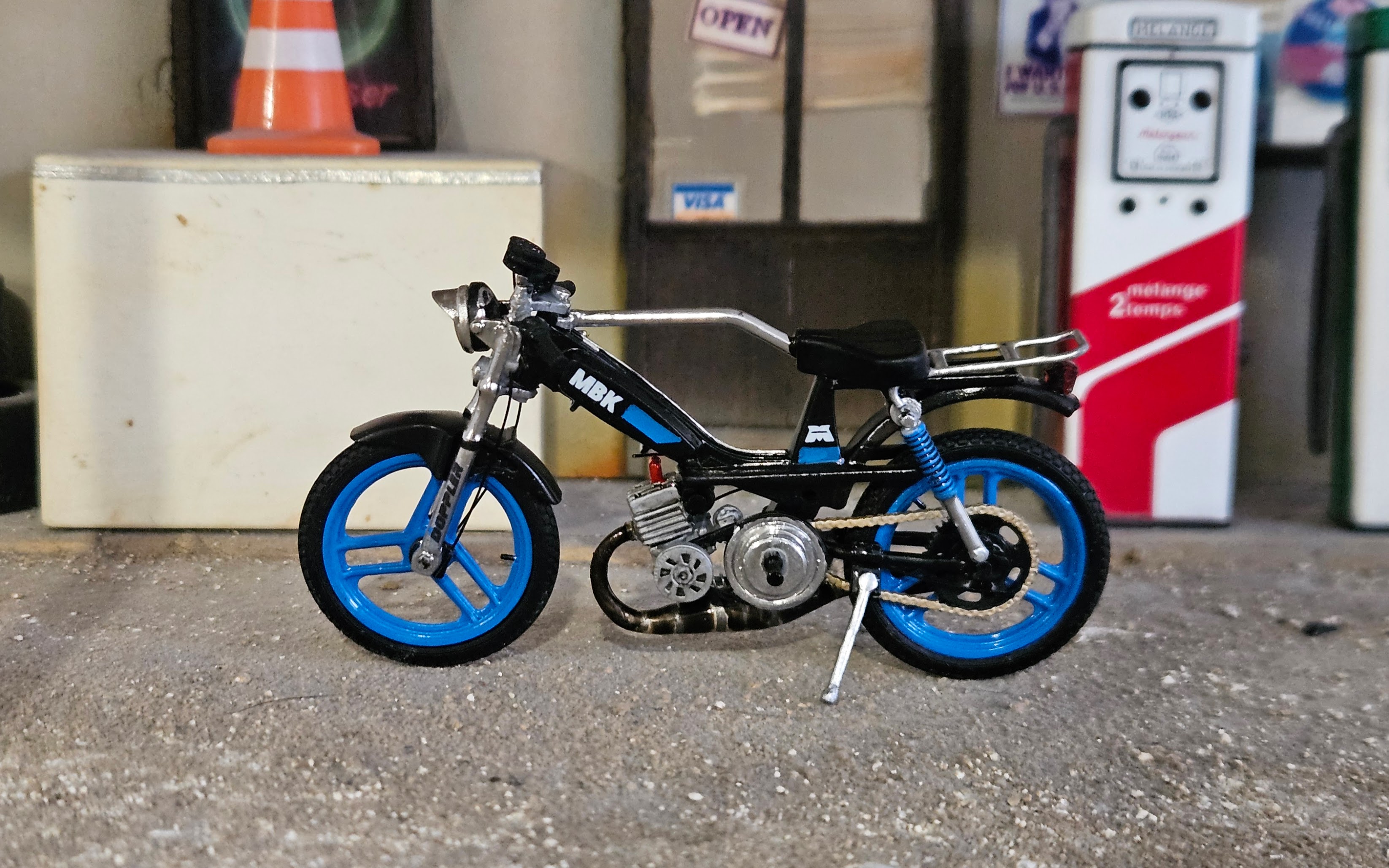 Mbk 51 Rock Noir Et Bleu Street Racer 1/18