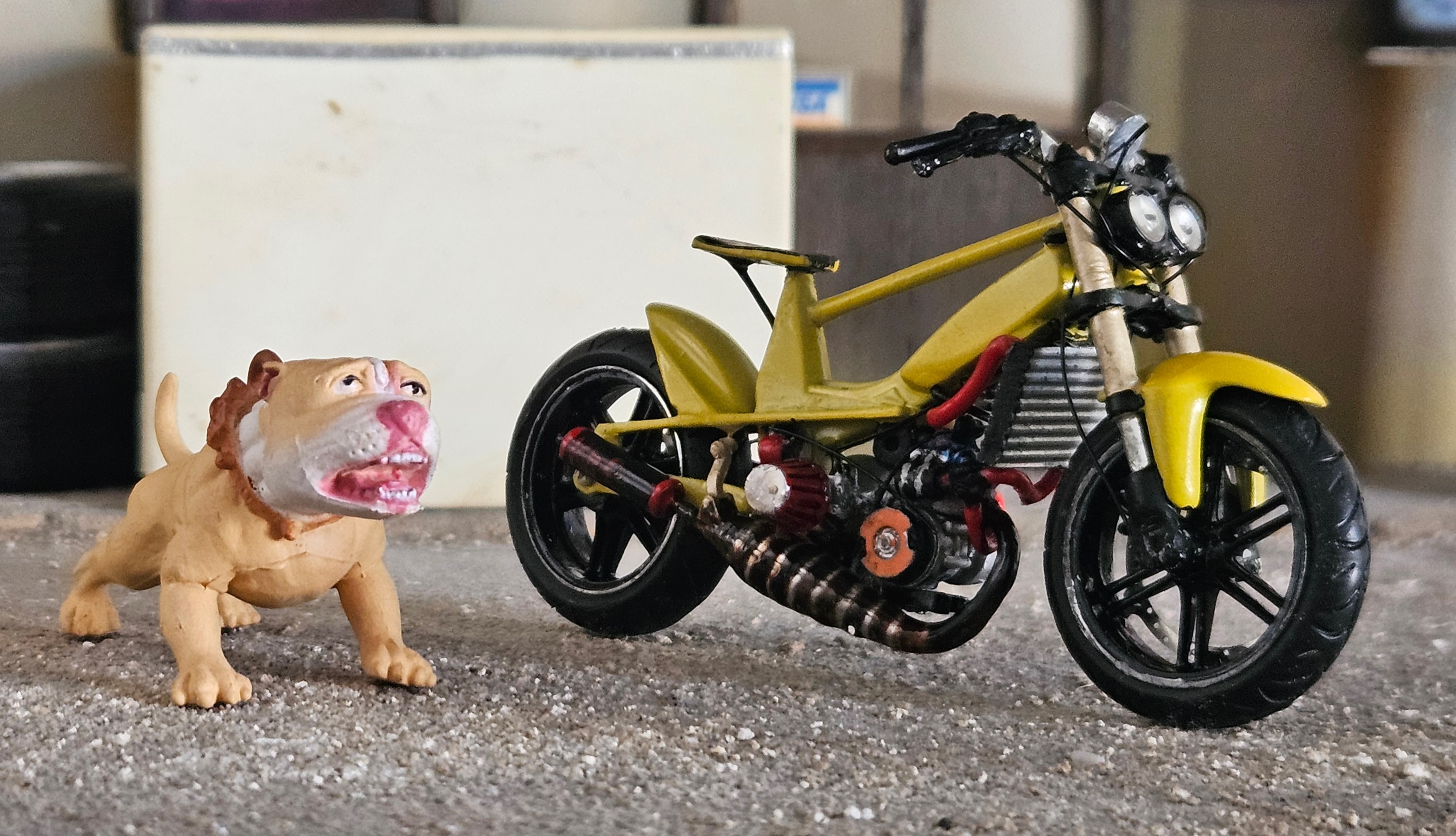 Mbk 41  Jaune Hybride Moteur 2fast Pot Krm 1/18